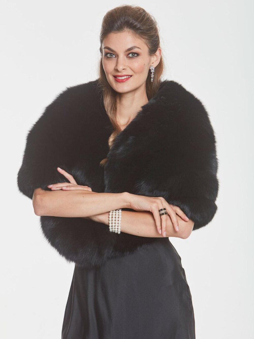 Black Fox Fur Cape